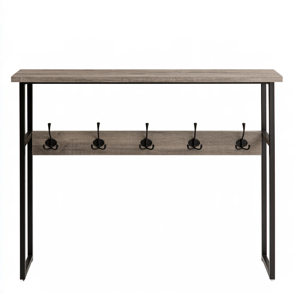 Appendiabiti in legno sospeso a parete, colore grigio chiaro